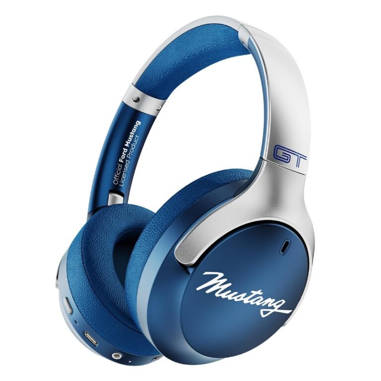 GOBOULT X Mustang Q Over Ear Bluetooth Headphones with 70H Playtime, 40mm Bass Drivers, Zen™ ENC Mic, Type-C Fast Charging, 4 EQ Modes, Bluetooth 5.4, AUX Option, IPX5 Wireless...
