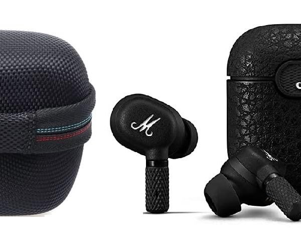 M.G.R.J® Portable Carrying Earbuds Case Cover for Marshall Motif in Ear Headphones (Hard|EVA|Black)